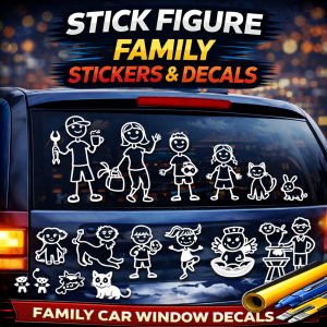 Stick Figure Family Stickers & Decals
