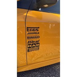 Grocery Getter  funny sticker eggs milk bananas bread ham pepper jdm Set of 2