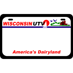Wisconsin UTV license Plate, WI UTV  Made with Aluminum plate NOT PLASTIC