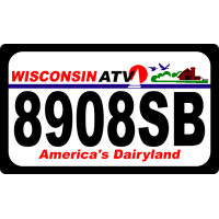 Wisconsin ATV Printed Aluminum Registration Plate