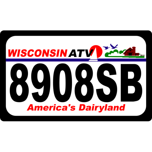 Wisconsin ATV Printed Aluminum Registration Plate