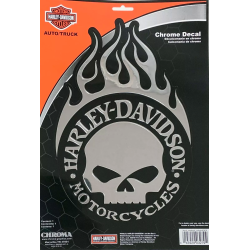 Harley Davidson Flaming Willie G Skull Logo Chroma Decal 7