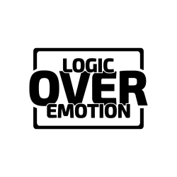 Logic Over Emotion Vinyl Decal, Motivational Quote Sticker