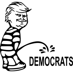 Trump pee piss on Democrats funny political sticker 6