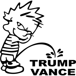 Funny Calvin Peeing on Trump Vance Sticker Decal Car Truck Window Vinyl
