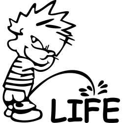 Funny Calvin Peeing on Life Sticker Decal Car Truck Window Vinyl