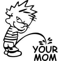 Funny Calvin Peeing on Your Mom Sticker Decal Car Truck Window Vinyl