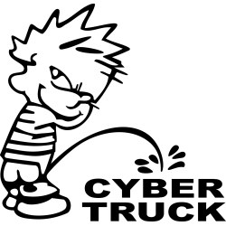 Funny Calvin Peeing on Cybertruck Sticker Decal Tesla Car Truck Vinyl