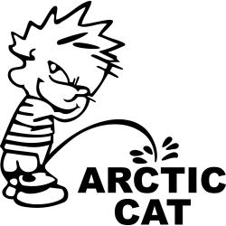 Funny Calvin Peeing on Arctic Cat Sticker Decal Snowmobile Vinyl