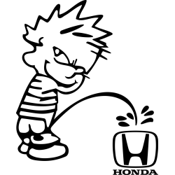 Funny Calvin Peeing on Honda Sticker Decal Car Truck Window Vinyl