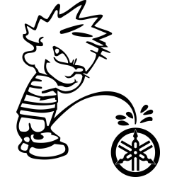 Funny Calvin Peeing on Yamaha Sticker Decal Motorcycle ATV Car Vinyl