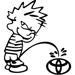 Funny Calvin Peeing on Toyota Sticker Decal Car Truck Window Vinyl