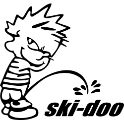 Funny Calvin Peeing on Ski Doo Sticker Decal Snowmobile Vinyl
