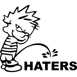 Funny Calvin Peeing on Haters Sticker Decal Car Truck Window Vinyl