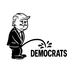 Trump Peeing On Democrats Vinyl Decal Political Parody Sticker Car Window